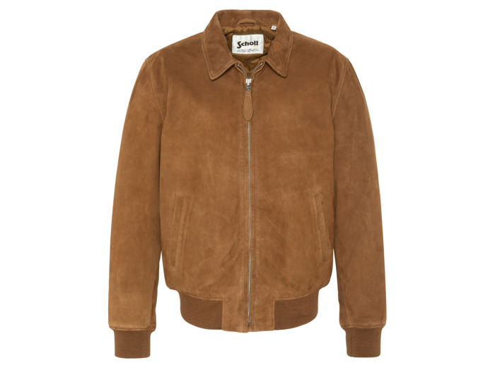 Blouson casual, cuir de chèvre velours