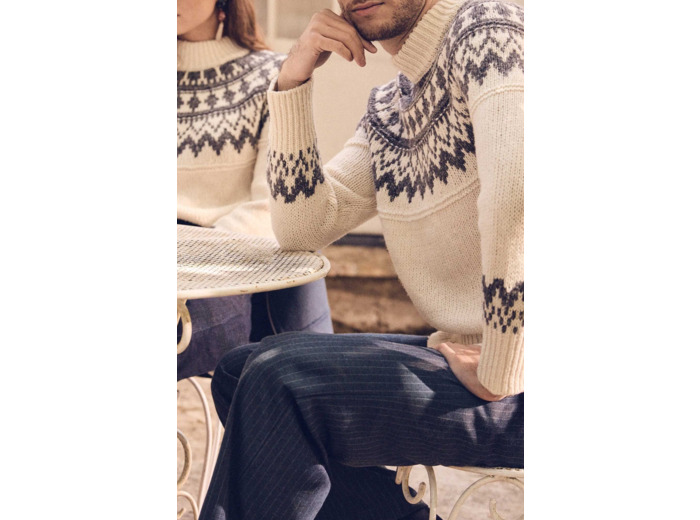 Pull col montant unisexe en laine TEMERAIRE