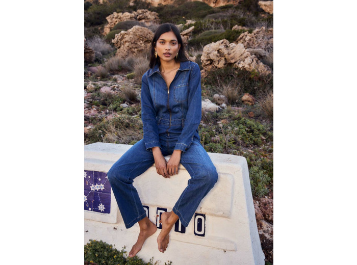 Combinaison en jean à zip