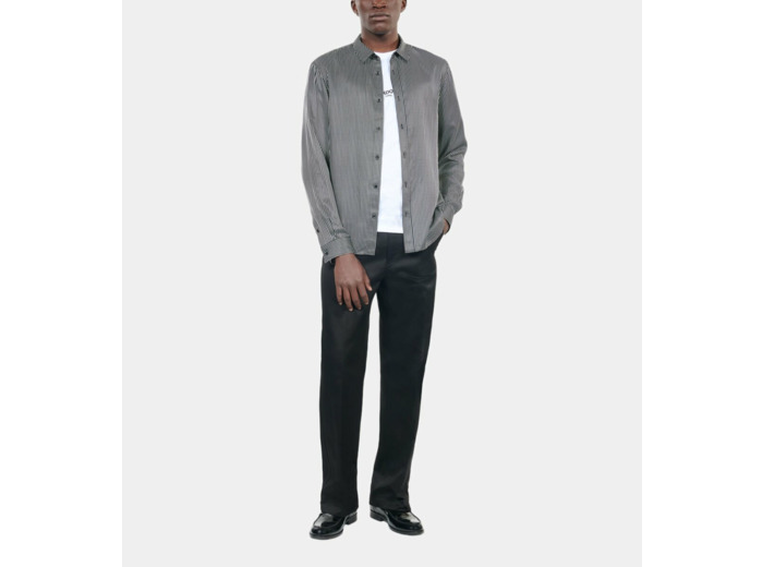 Chemise À Rayures Noires Et Blanches black white