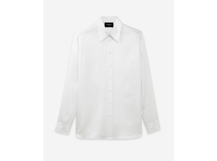 Chemise droite manches longues poignets haut white