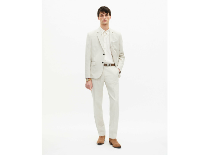 Veste de costume droite classique 2 boutons ecru