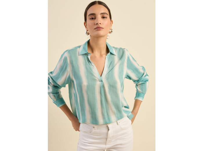 Top fluide à rayures tie and dye