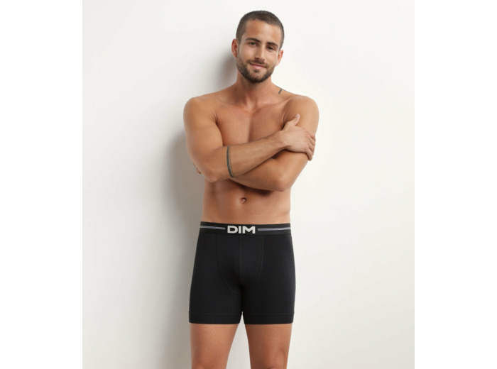 Boxer homme en coton modal à coutures plates Noir Dim Icons Essentiel