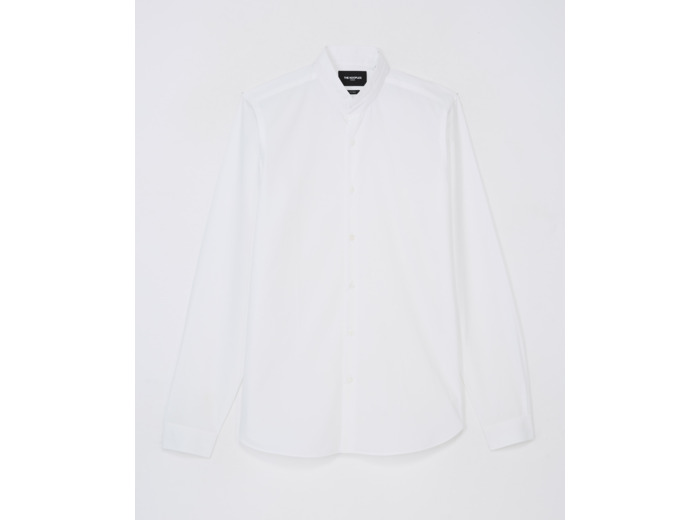 Chemise en popeline col officier