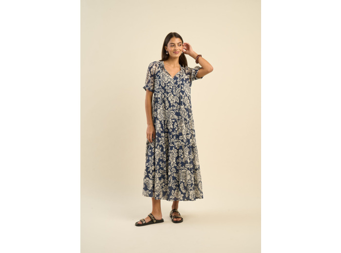 Robe longue à imprimé floral