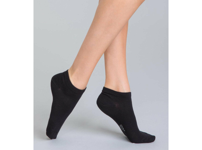Lot de 2 socquettes courtes noires en coton Femme