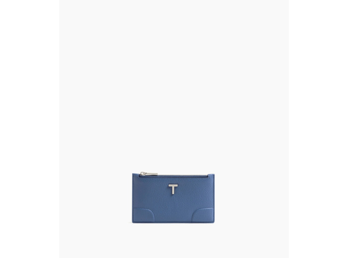 Porte cartes zippé Romy en cuir grainé