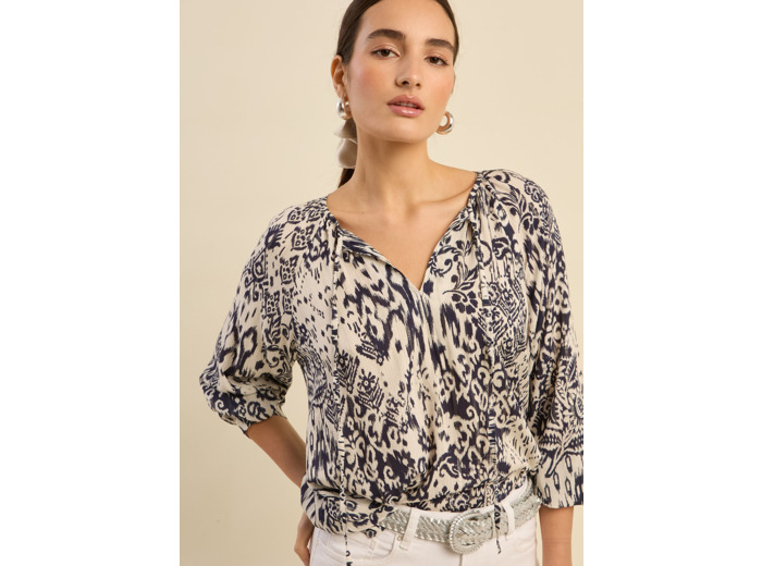 Blouse imprimée Ikat