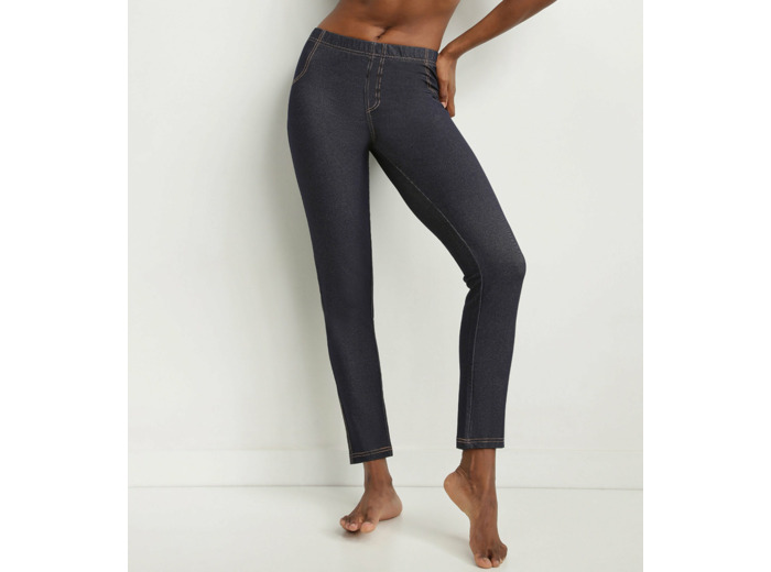 Legging femme effet jean Bleu Marine avec poches Dim Relax & Go