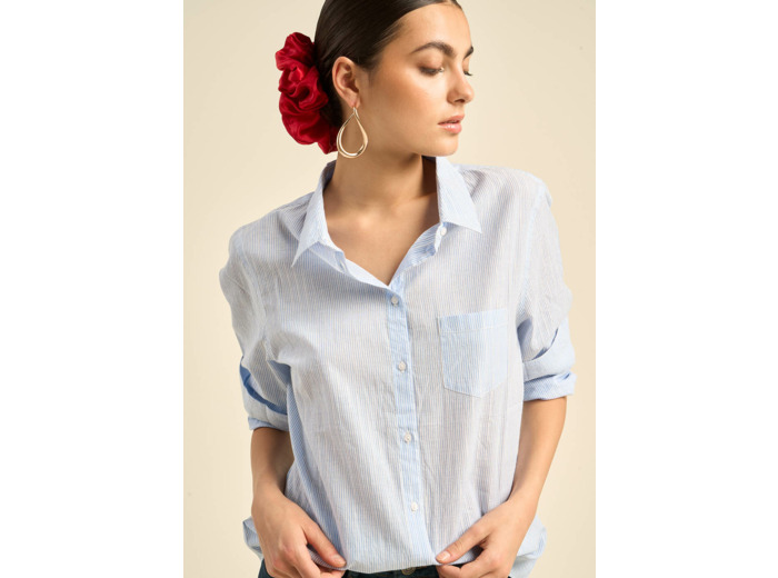 Chemise à rayures avec détails brillants