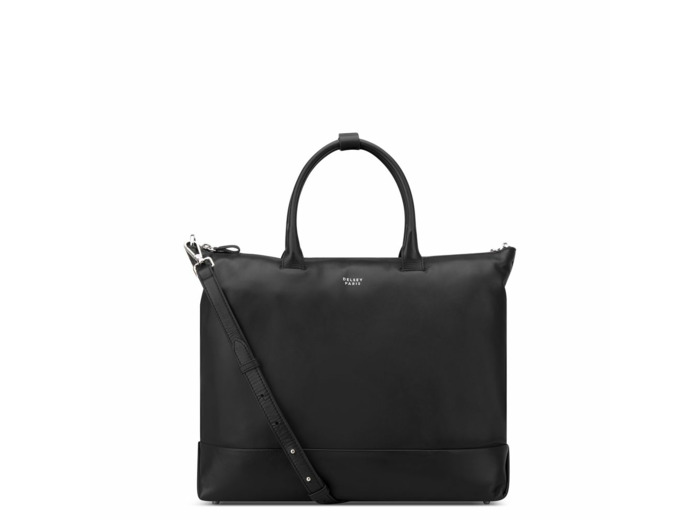 Le cuir lisse sac cabas zippe