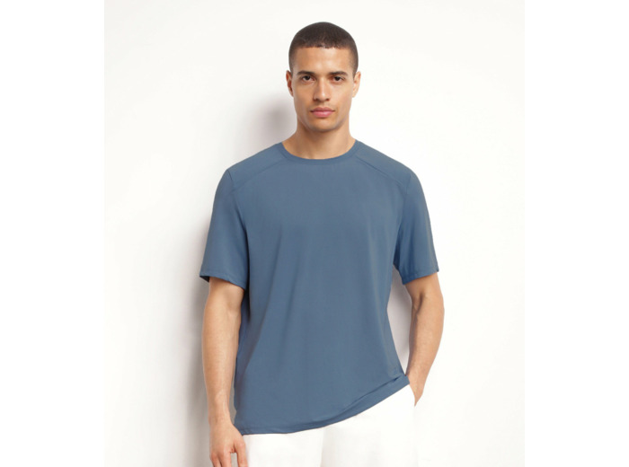 T-shirt de sport homme en matière aérée Bleu Jean Dim Move