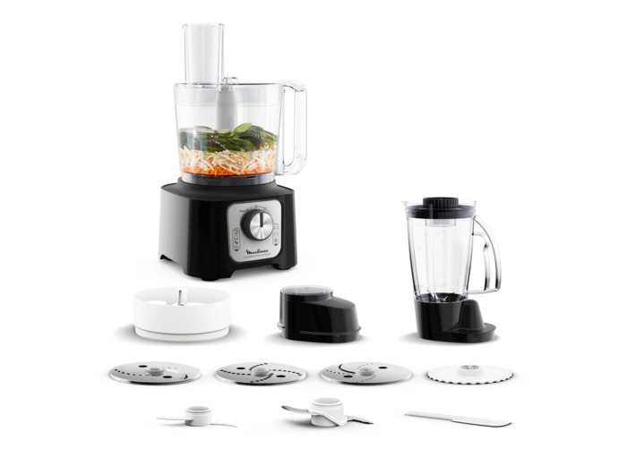 Robot multifonction DoubleForce Compact, 800 W, 9 accessoires, Noir