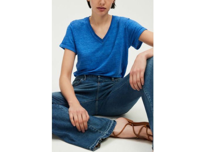 T-shirt V en lin cool and dye - GERMAINE