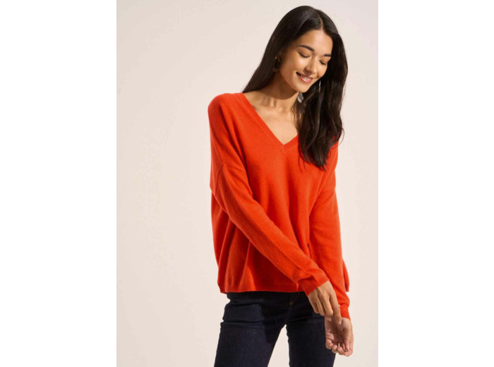 Pull en 100% cachemire à Col V