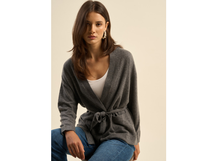 Cardigan en cachemire à ceinture