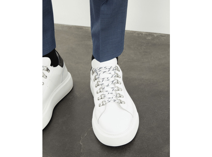 Basket en cuir avec crochet-shirt montagne