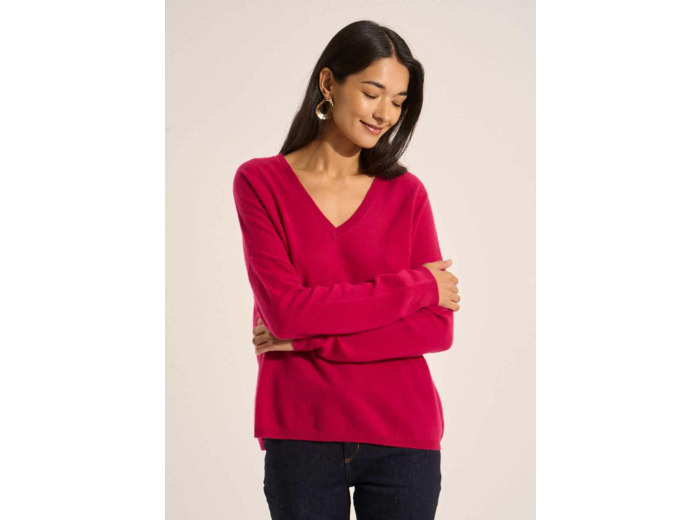 Pull en 100% cachemire à Col V
