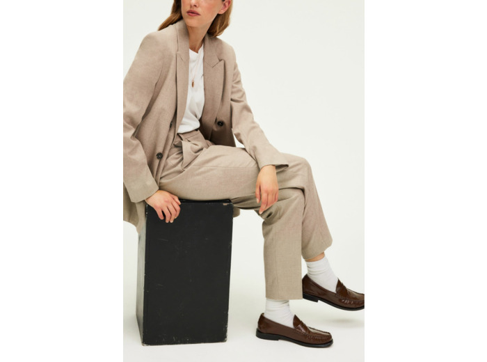 Veste croisée en flanelle unie - MARJORIE