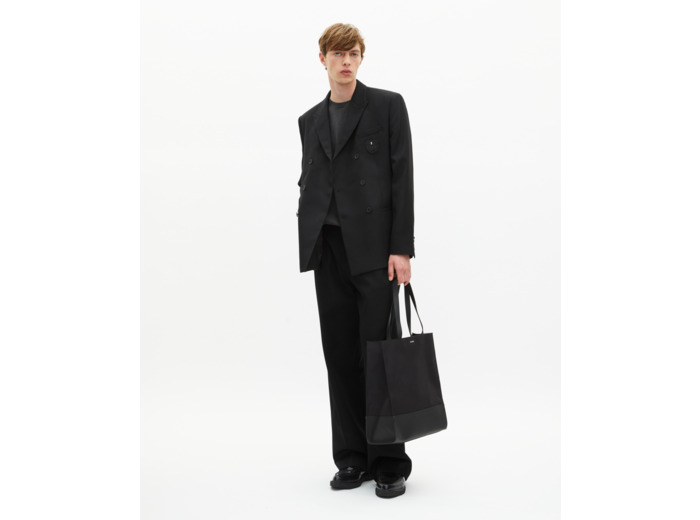 Veste droite croisée avec blason noire black