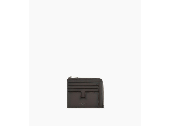 Porte cartes avec poche monnaie Albert en cuir lisse