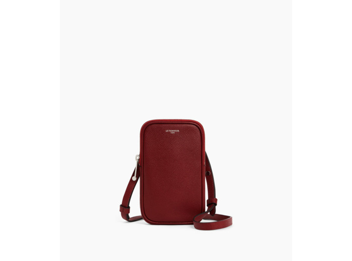 Etui téléphone en cuir grainé