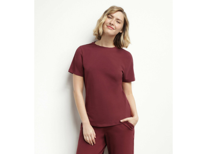 T-shirt de sport femme thermorégulateur en jersey Bordeaux Dim Move
