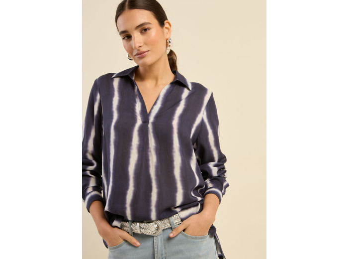 Top fluide à rayures tie and dye