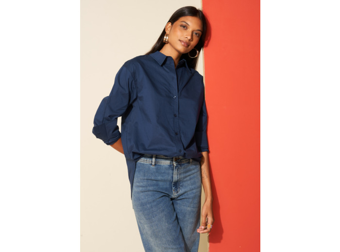 Chemise ample en popeline de coton