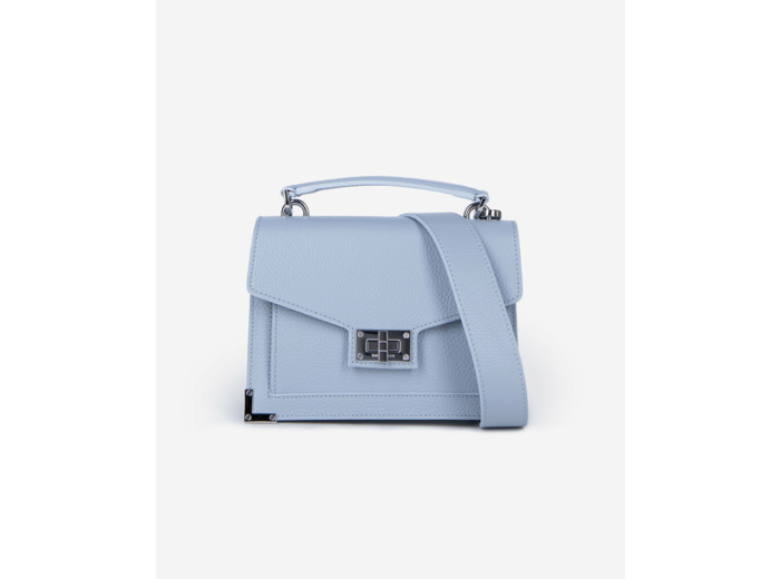 Sac emily small en cuir graine blue