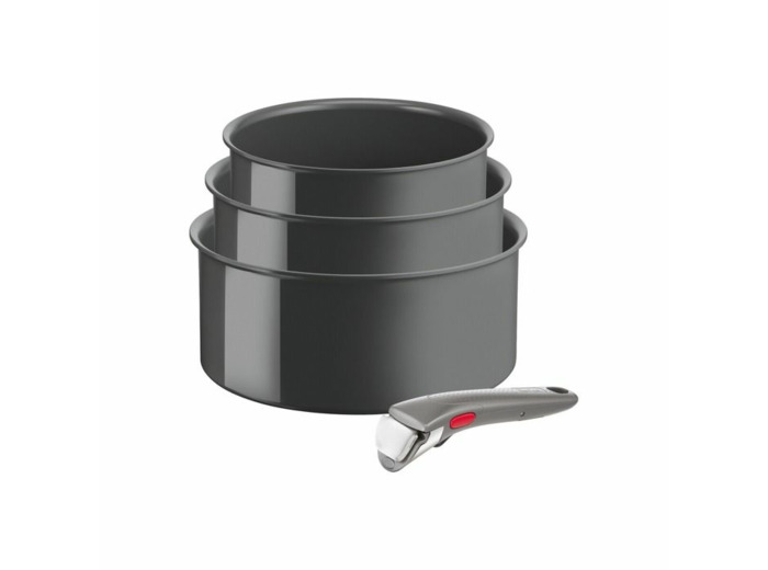Set de 3 casseroles Ingenio Renew 16/18/20 cm + Poignée amovible grise