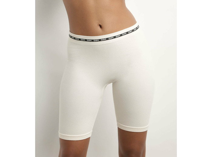 Cycliste femme en modal polyamide côtelée Beige Ivoire Dim Icons Seamless