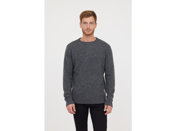 Pull en laine col rond effet moucheté