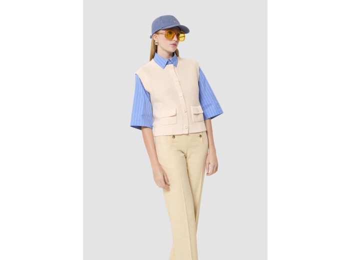 Gilet Gill écru en coton