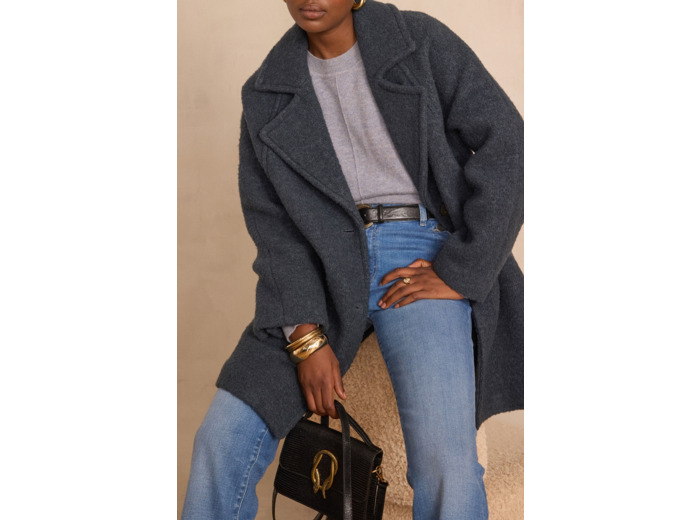 Manteau ASSIA en laine effet bouclette