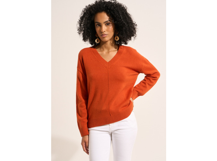 Pull col V en laine