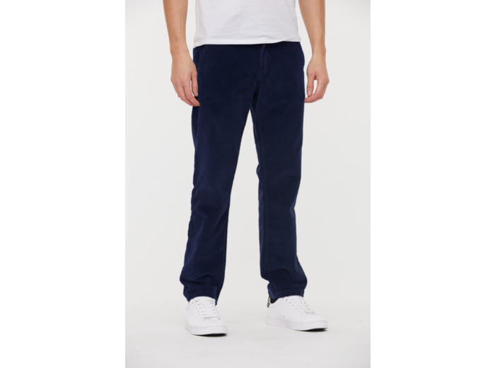 Chino straight jambe droite en velours côtelé, taille medium