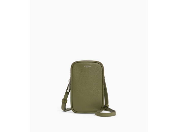 Etui téléphone en cuir grainé