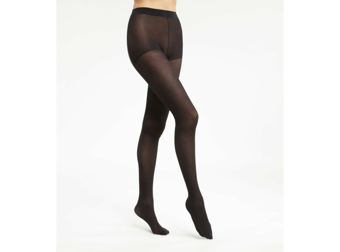 Collant transparent femme à motifs losanges Noir Dim Style