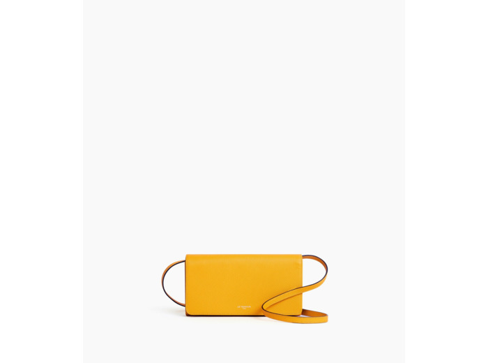 Pochette à rabat avec bandoulière amovible Emilie en cuir signature T