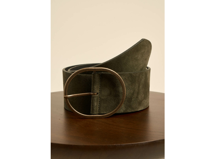 Ceinture large en cuir