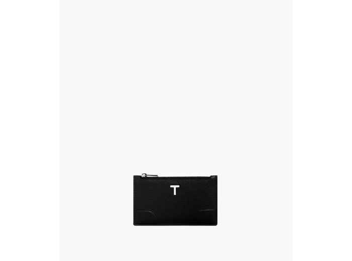 Porte cartes zippé Romy en cuir grainé