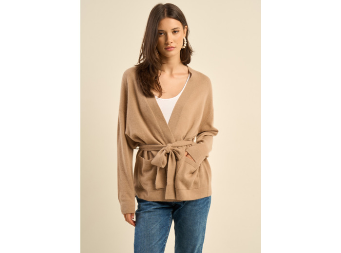 Cardigan en cachemire à ceinture