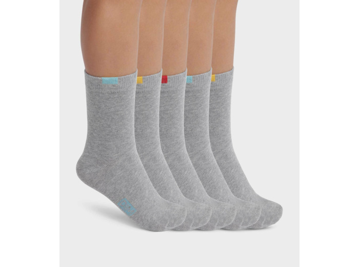 Lot de 5 paires de chaussettes enfant en coton Gris Chiné EcoDim