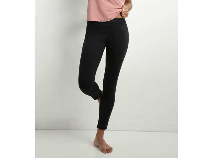 Legging femme opaque en coton stretch Noir Body Touch Easy