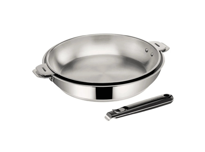 Lot De 2 Poeles Inox + Poignee