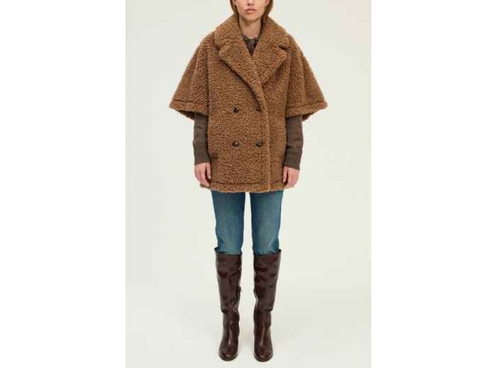 Manteau à manches courtes en fausse fourrure - MAYRA