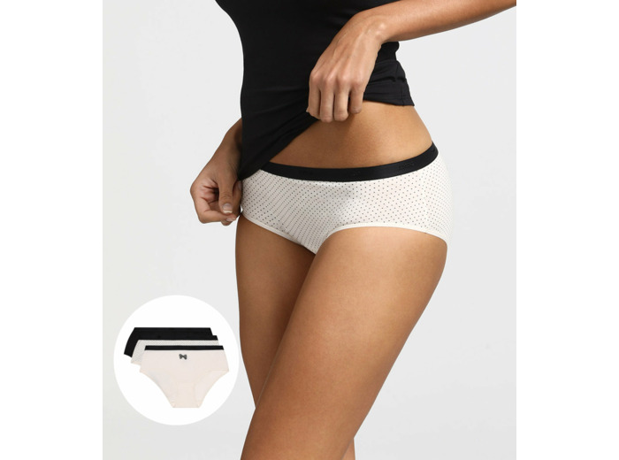 Lot de 3 boxers nœud noir en coton Les Pockets