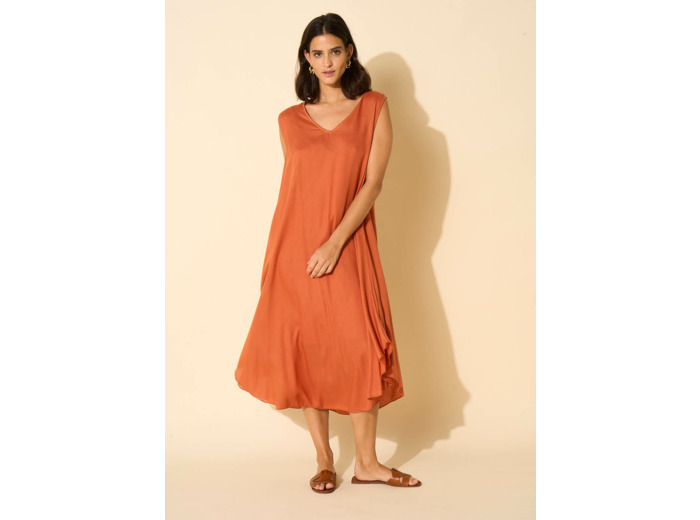 Robe midi à col V